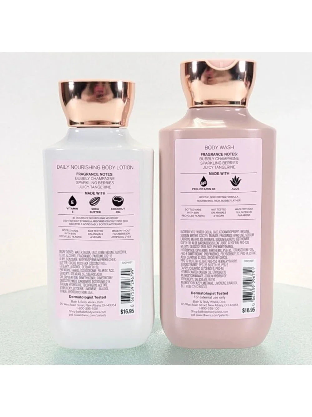 Bath & Body Works CHAMPAGNE TOAST Body Wash 10 oz & Lotion 8 oz Set BBW - NEW